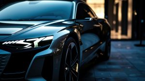 Dunkler Sportwagen in einer Garage, passend zum Vergleich von Auto-Abo, Leasing und Kauf